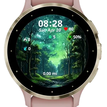 Forest Wallpaper Garmin watch face preview