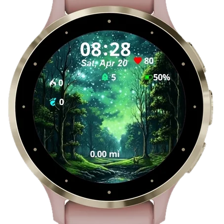 Forest Wallpaper Garmin watch face preview