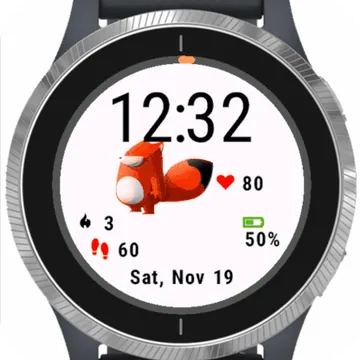 Fox Characther Garmin watch face preview