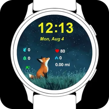 Fox Garmin watch face preview