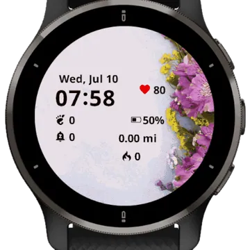 Frame Flowers Garmin watch face preview