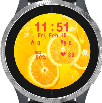 Fresh Orange Garmin watch face preview