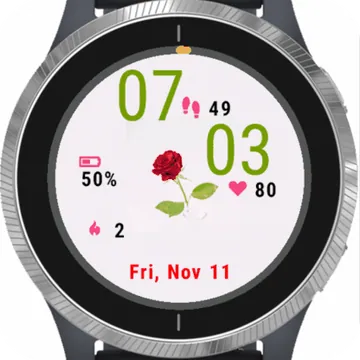 Fresh Red Bloom Garmin watch face preview
