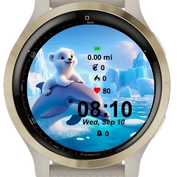 Frosty Friends Garmin watch face preview