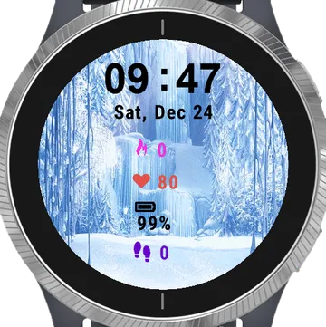 Frozen Waterfall Garmin watch face preview