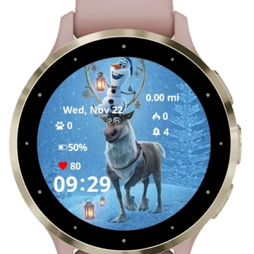 Frozen Garmin watch face preview