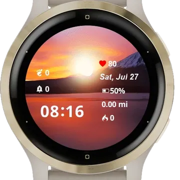 Fuji Mountain Sunrise Garmin watch face preview