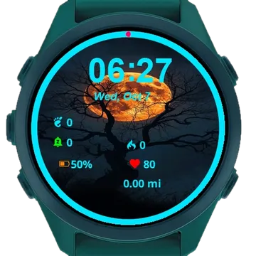 Full Moon Seen Through Branches Garmin watch face preview