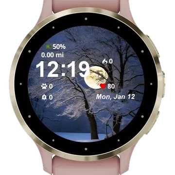 Full Moon Shines Garmin watch face preview