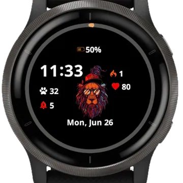 Funky Lion Garmin watch face preview