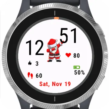 Funny Santa Garmin watch face preview