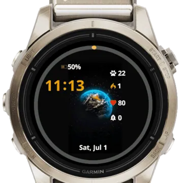 Galaxy Earth Garmin watch face preview