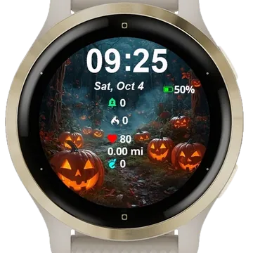 Garden Pumpkins Garmin watch face preview
