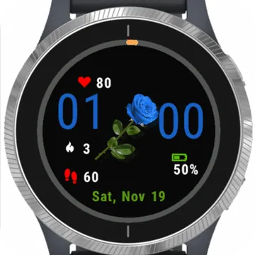 Garden Rose Blue Sky Garmin watch face preview