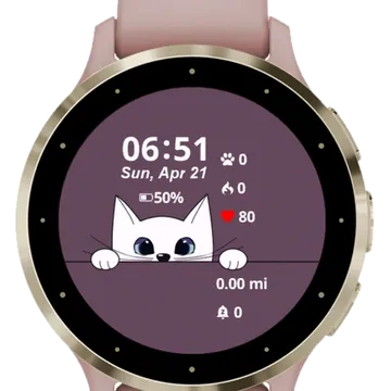 Gatito Curioso Garmin watch face preview