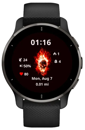 Ghost Rider Garmin watch face preview