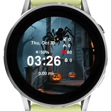 Giant Spider Halloween Garmin watch face preview
