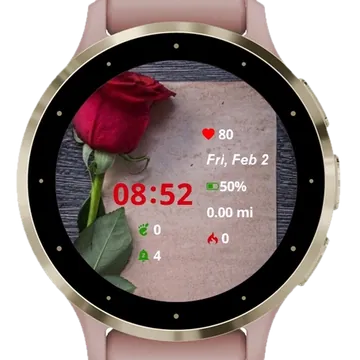 Gift Roses Garmin watch face preview