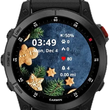 Gingerbread Garmin watch face preview
