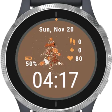 Gingerbread Garmin watch face preview