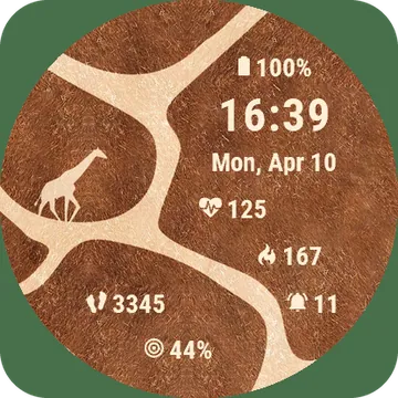 Giraffe Garmin watch face preview