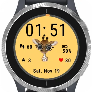 Giraffe Garmin watch face preview
