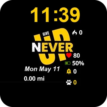 Give Up Garmin watch face preview
