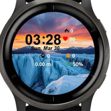 Glacier Mountain Garmin watch face preview