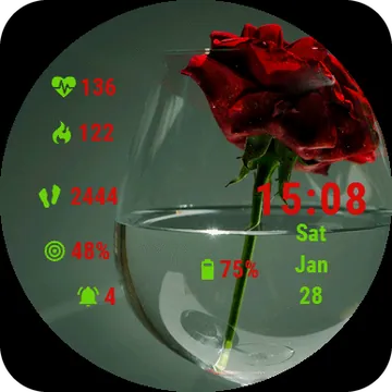 Glassrose Garmin watch face preview