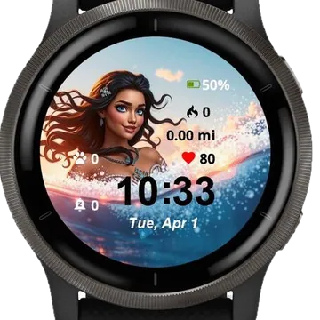Glimpse of the Ocean Queen Garmin watch face preview