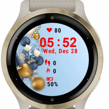 Globes Santa Garmin watch face preview