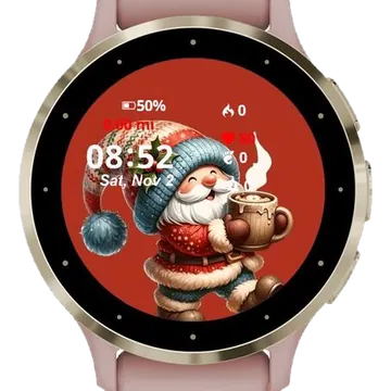 Gnome Christmas Garmin watch face preview
