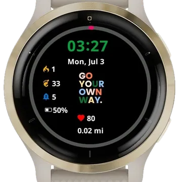 Go your Own Way 1 Garmin watch face preview