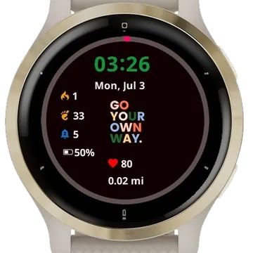 Go your Own Way Garmin watch face preview