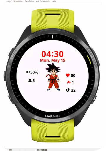 Goku Garmin watch face preview
