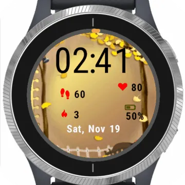 Gold Autumn Garmin watch face preview