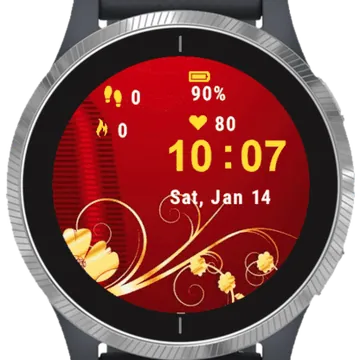Gold Flower Garmin watch face preview