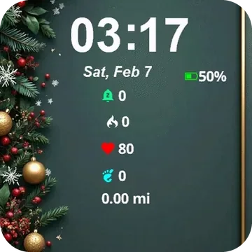Gold Frame Red Balls Garmin watch face preview