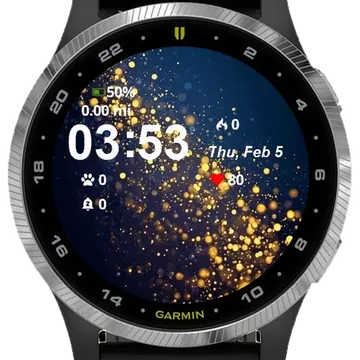 Gold Glitter Garmin watch face preview