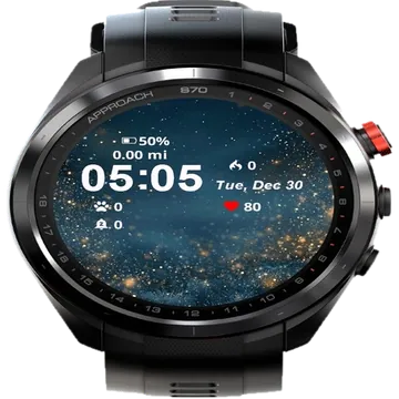 Gold Glitters Garmin watch face preview