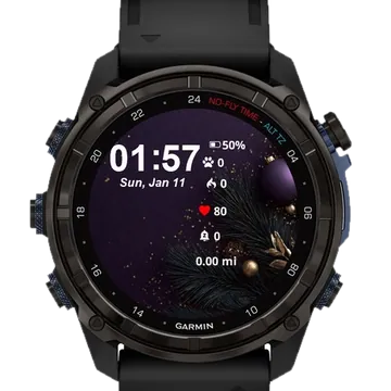 Gold Purple Balls Garmin watch face preview
