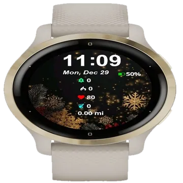 Gold Red Decorations Garmin watch face preview
