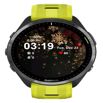 Gold Red Decorations Garmin watch face preview