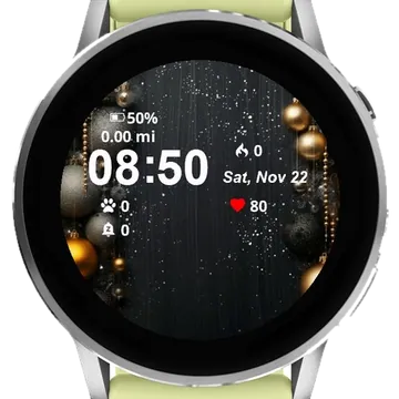 Gold Silver Ornaments Garmin watch face preview