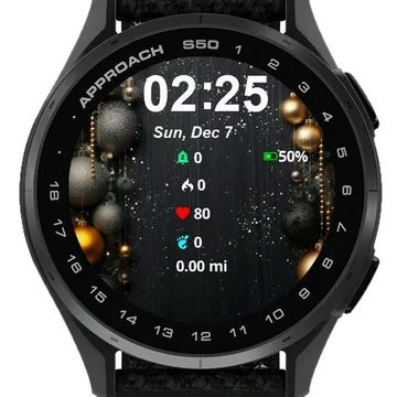 Gold Silver Ornaments Garmin watch face preview