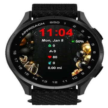 Gold Silver Ornaments Garmin watch face preview