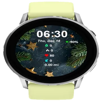 Gold Stars Garmin watch face preview