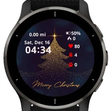 Gold Tree Winter Garmin watch face preview