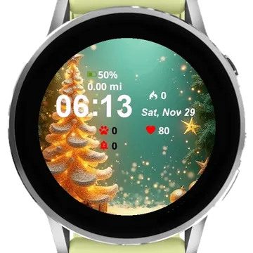Gold Tree Garmin watch face preview
