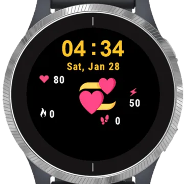 Gold Two Hearts Garmin watch face preview